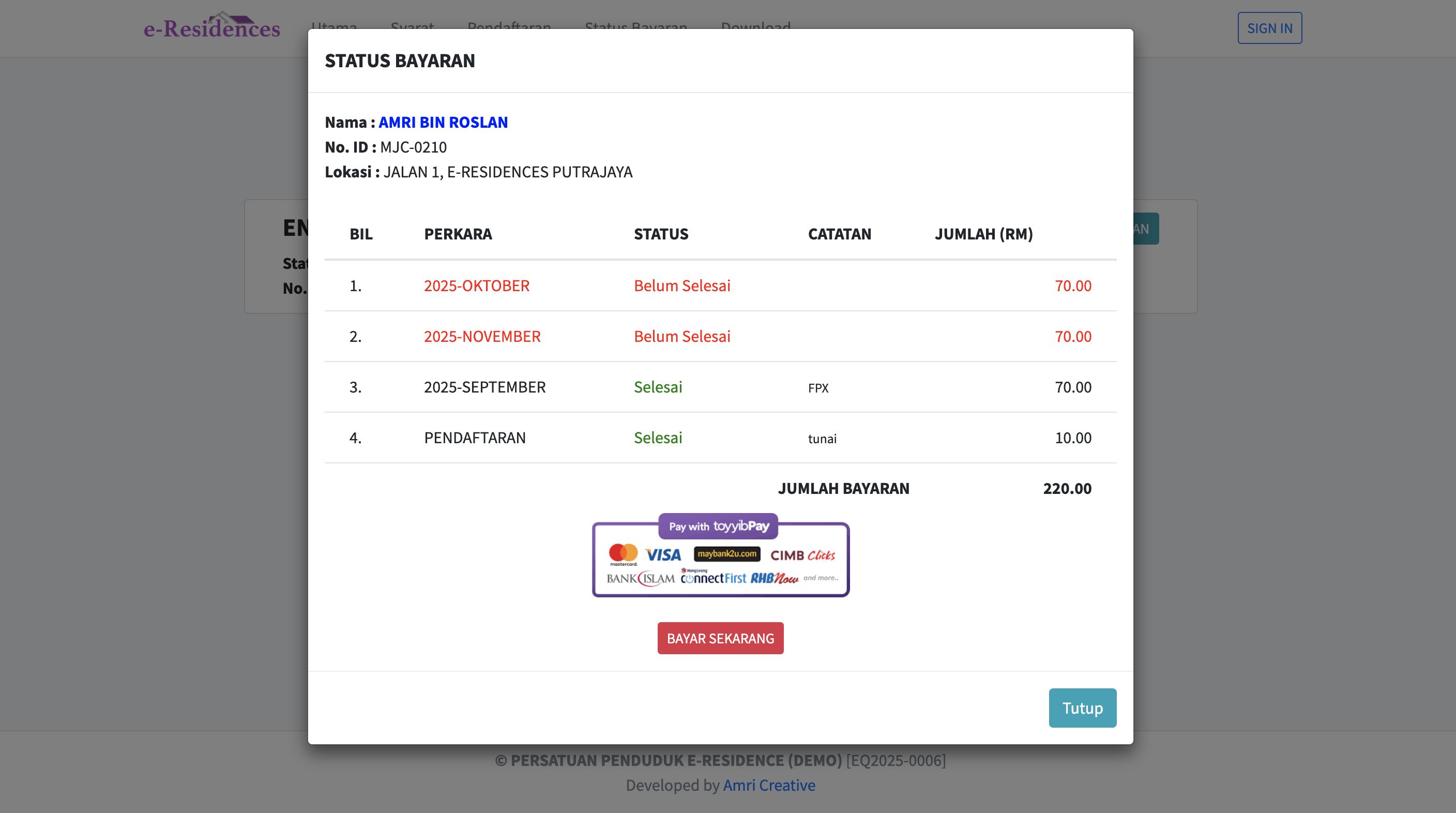 e-Residences Dashboard